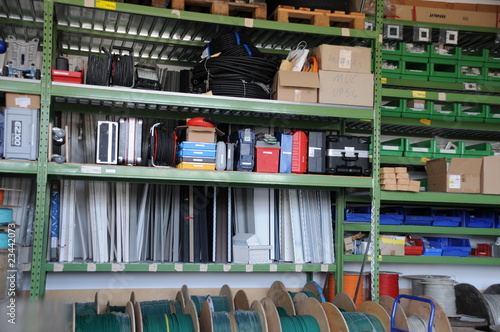 Fotografie regallager shelf, warehouse, store, factory, horizontal, indoor, photography, sh