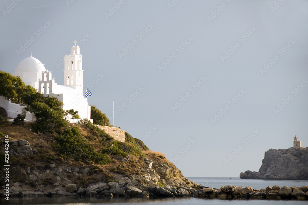 greek island architecture bell tower church Ios Cyclades island