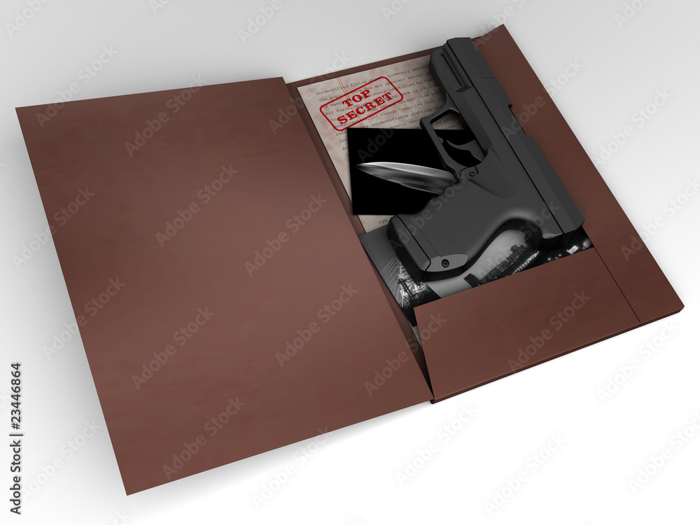 UFO top seret folder with gun UFO top seret folder with gun