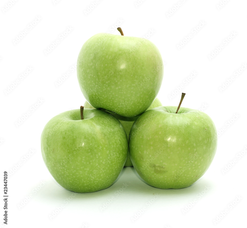 group of apples isolated on white. group of apples isolated on white.