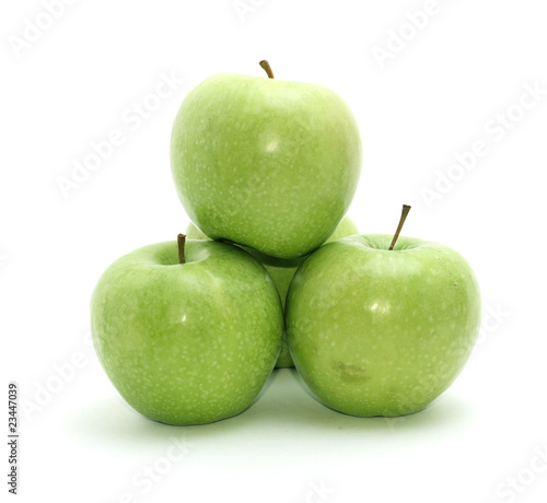 group of apples isolated on white.