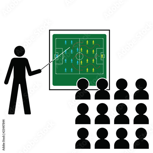 Football Manager giving pre match tactics team talk
