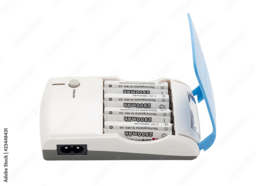 Battery charger isolated in white Battery charger isolated in white