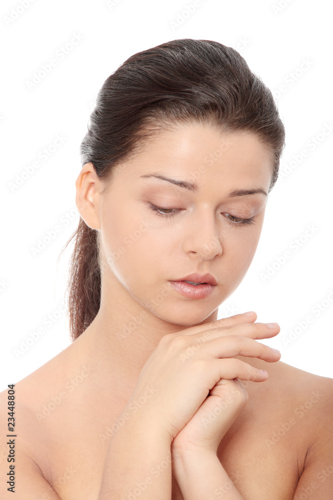 Portrait of the attractive girl without a make-up Portrait of the attractive girl without a make-up