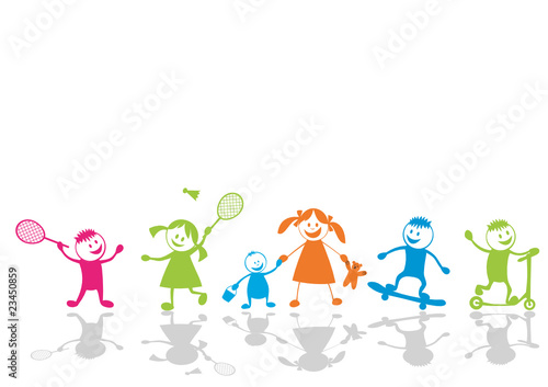 Happy playing children.Sport © sushkonastya