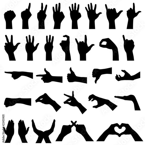Hand Sign Gesture Silhouette