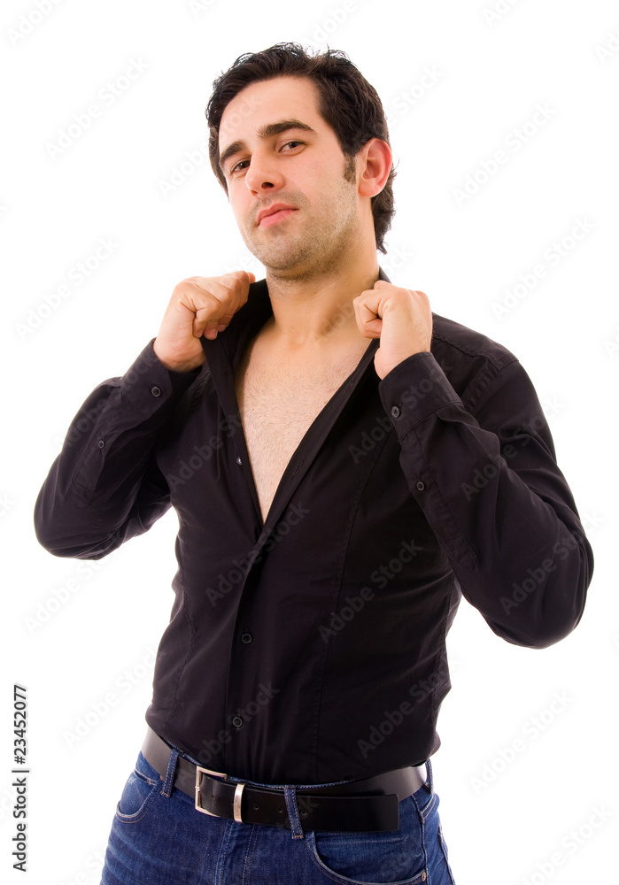 young casual man portrait, isolated on white young casual man portrait, isolated on white
