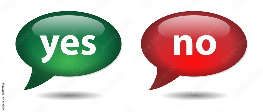 YES & NO Speech Bubble Icons (web button opinion poll survey ok) YES & NO Speech Bubble Icons (web button opinion poll survey ok)