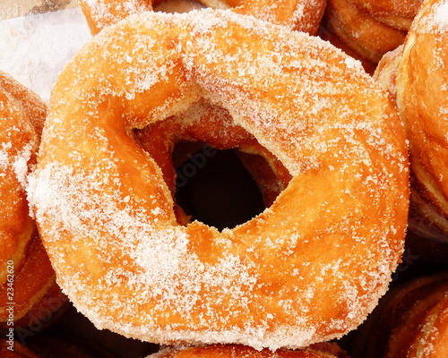 traditional Greek round sugar donut 