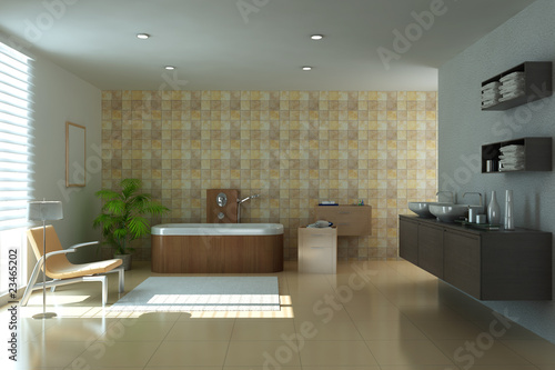 3d render modern bathroom © robinimages