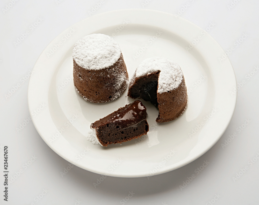 Delicate Cake with hot chocolate Delicate Cake with hot chocolate