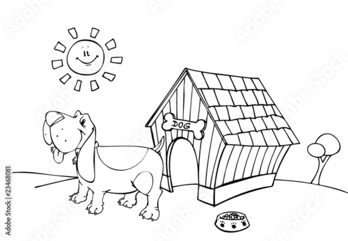 Hund, Hundehütte, Garten, Wachhund, Landschaft
