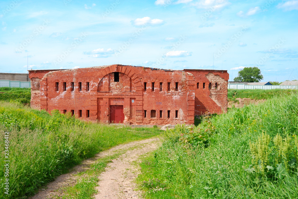 Old fort from a red brick