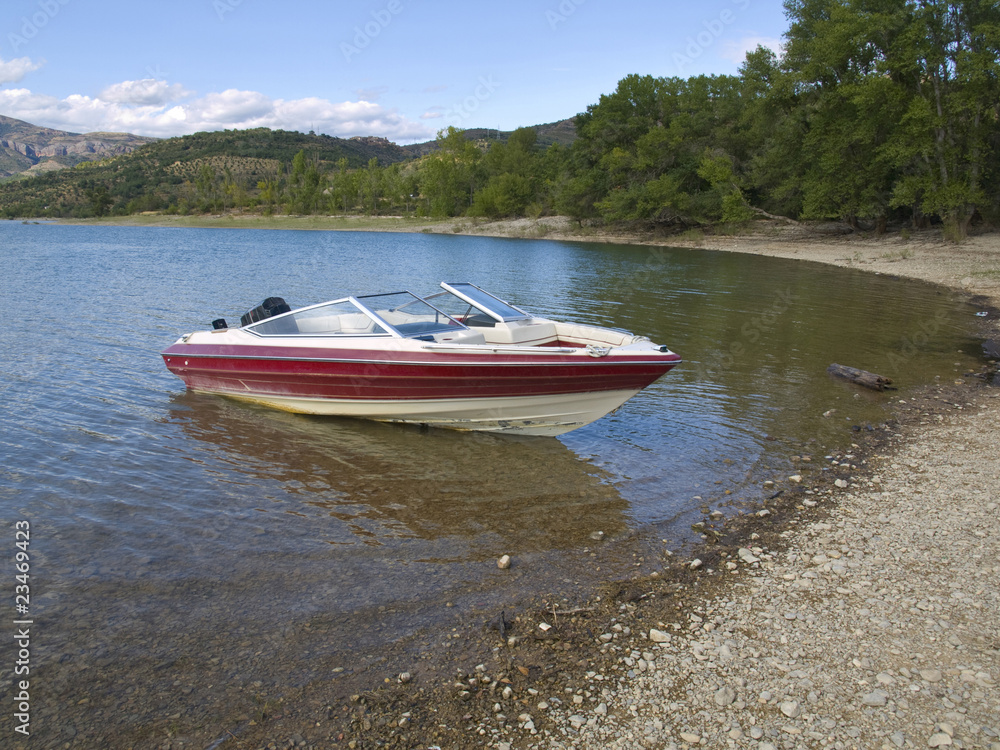 Yacht in the Sant Antoni lake series Yacht in the Sant Antoni lake series
