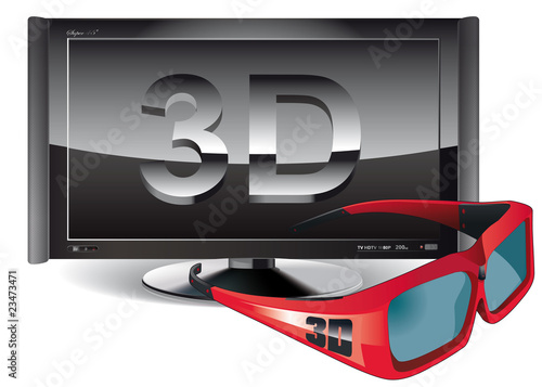 glasses and TV 3D
