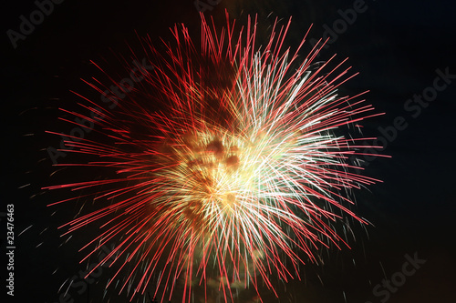 Multi-coloured fireworks in the night sky