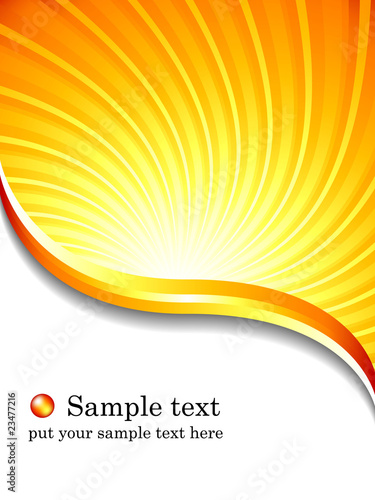 New orange sunburst business vector background