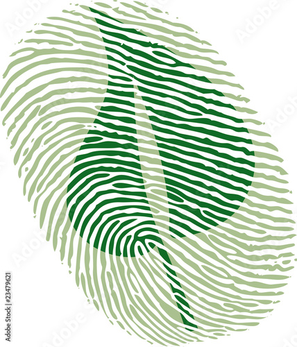 green leaf fingerprint