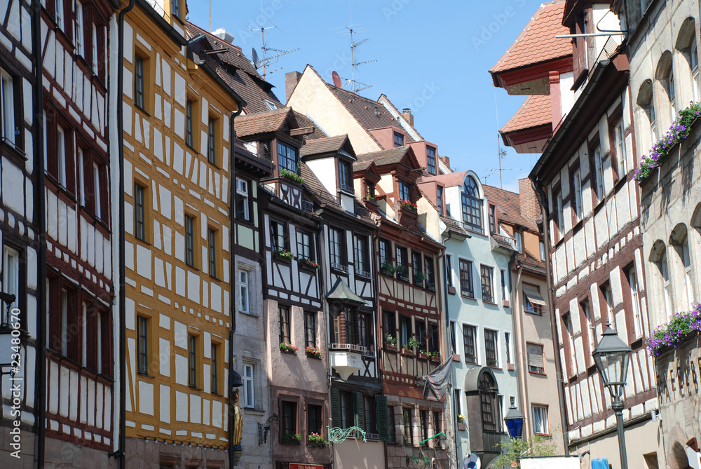 Fototapeta premium Weißgerbergasse Nürnberg Altstadt Innenstadt Metropolregion
