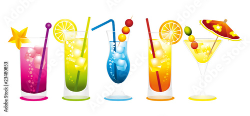 Colorful cocktails photo