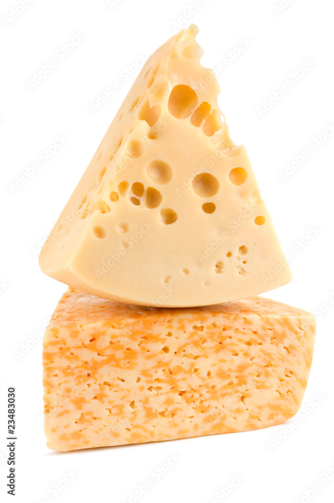 Two pieces of cheese