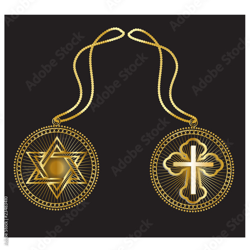 Amber cross.Illustration