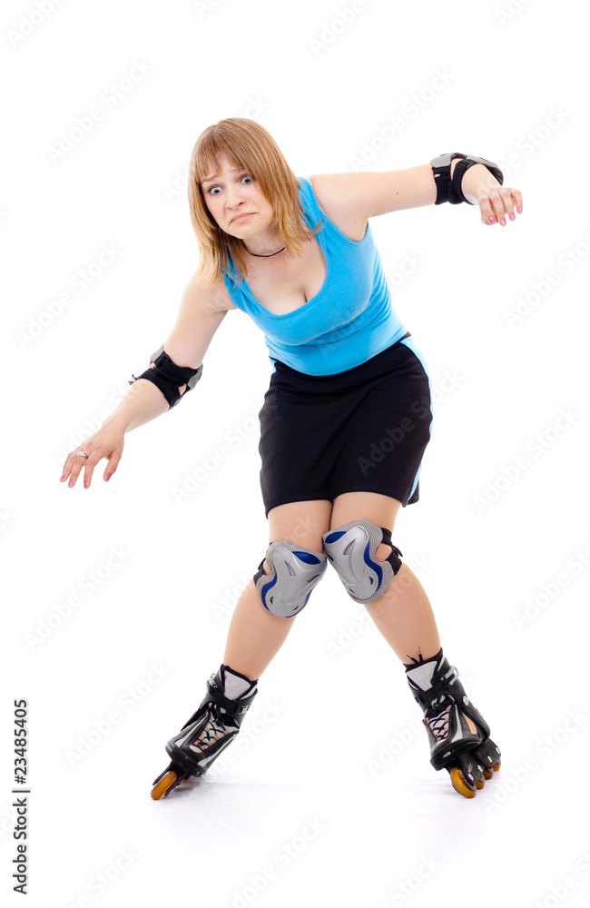 pretty woman on roller skates