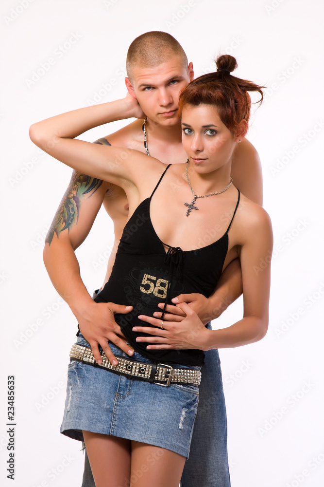 Naklejka premium sexy tattoo couple