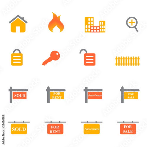 Real estate icons and symbols