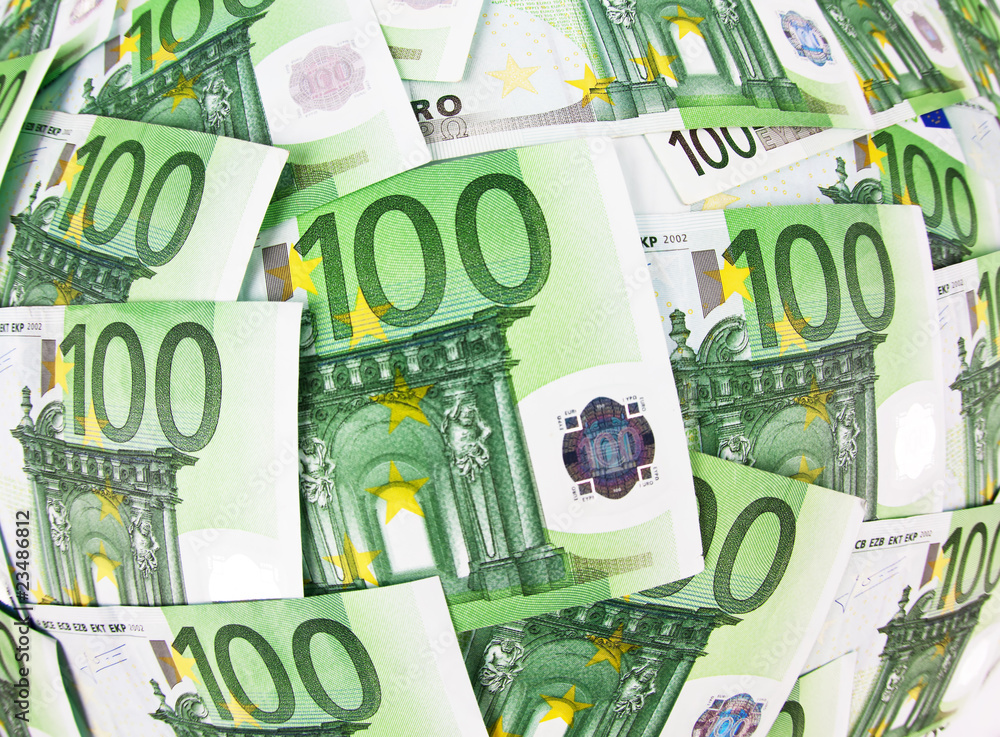 Viele Euro Geldscheine