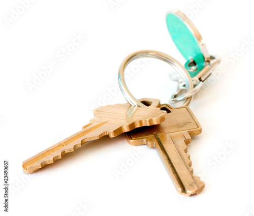 golden keys isolated on white