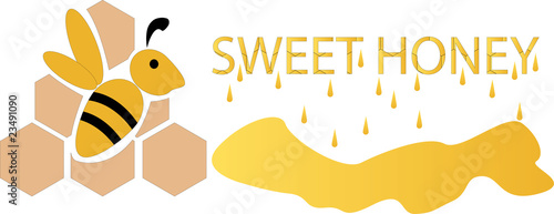 abstract vector illustration with a honeybee
