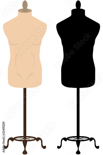 Male tailors mannequin and silhouette