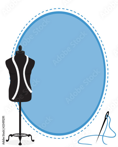 Male clothes mannequin blank sign with stitching detail