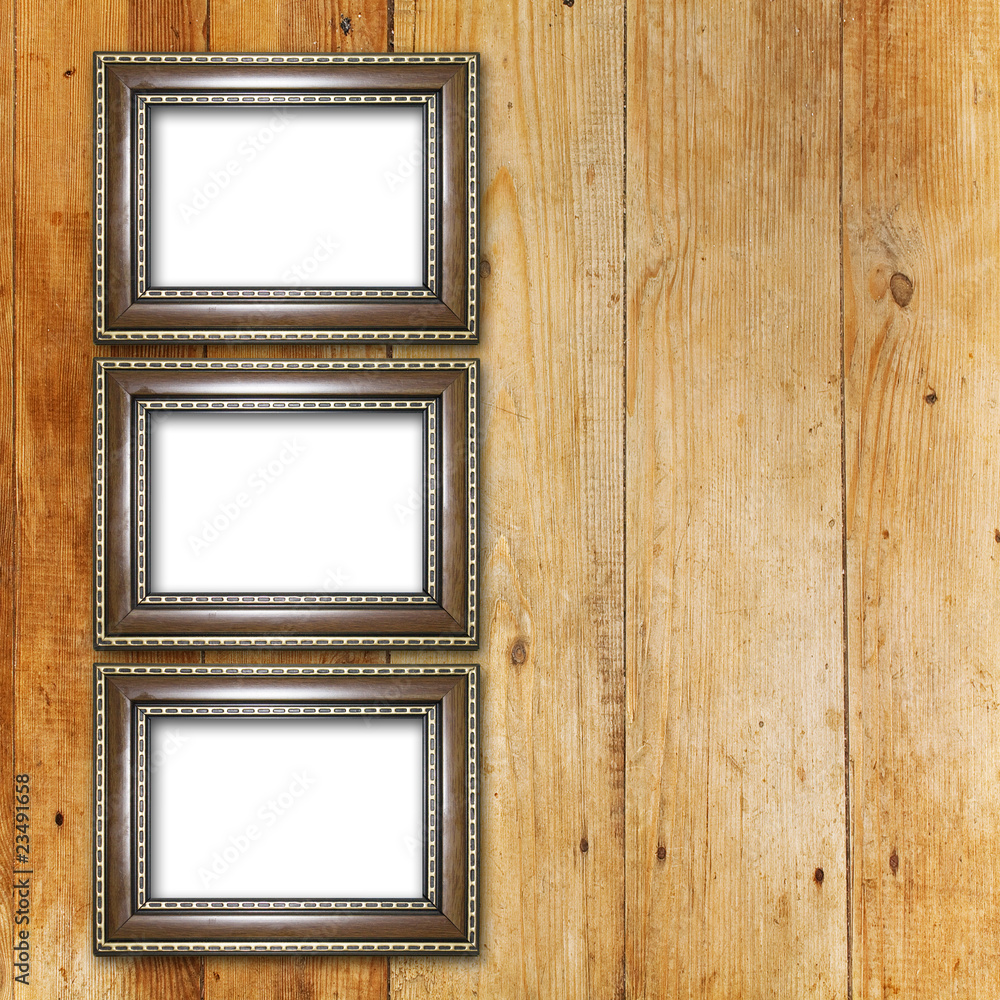Old room, grunge interior with frames in style baroque Old room, grunge interior with frames in style baroque