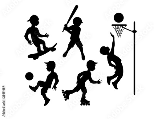 Athletes. Vector silhouettes