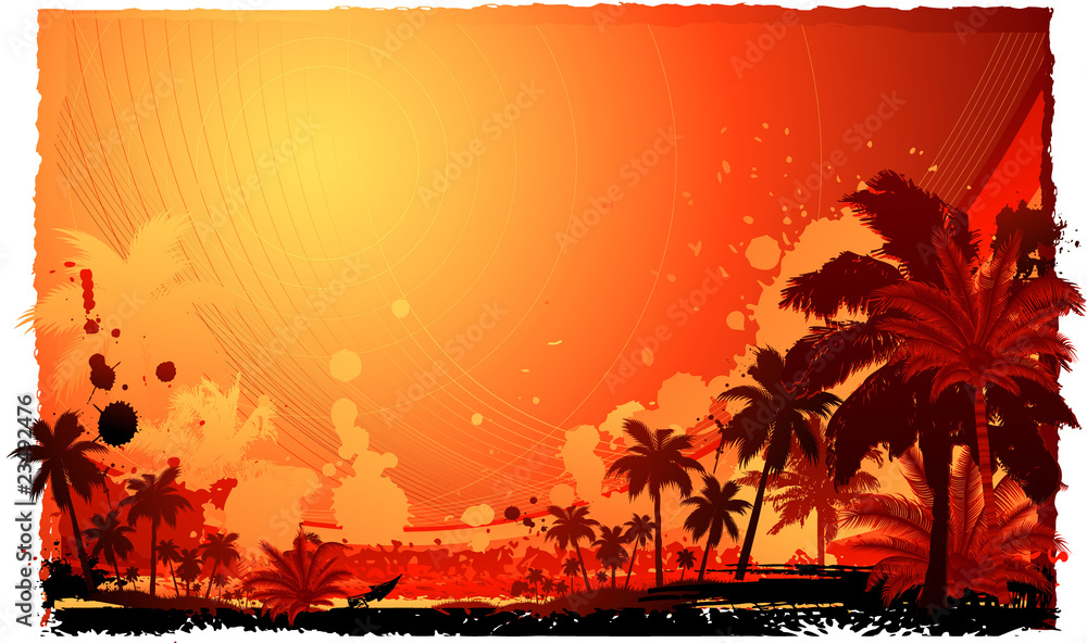 Naklejka premium Tropical vector background
