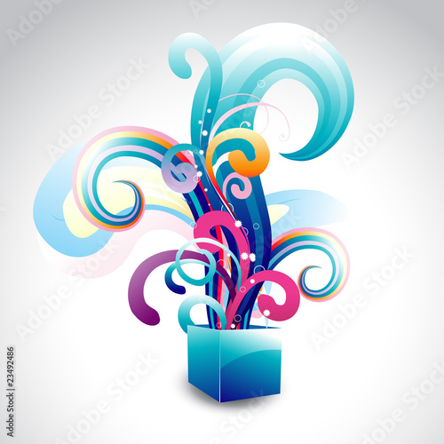 vector colorful box with floral
