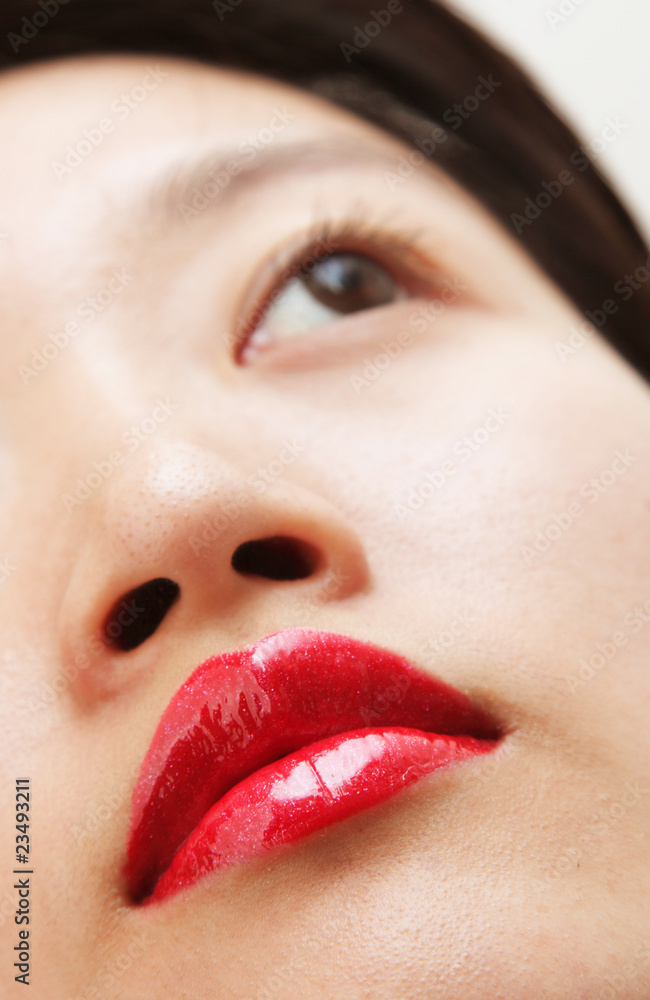 Naklejka premium Beautiful lips of an attractive woman