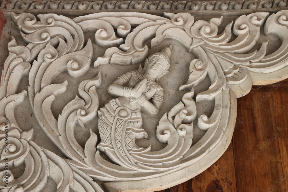 art on archway of Wat Kam Pak Kood, Wapipatum, Mahasarakam