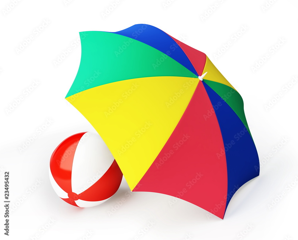 beach ball umbrella beach Stock Illustration Adobe Stock