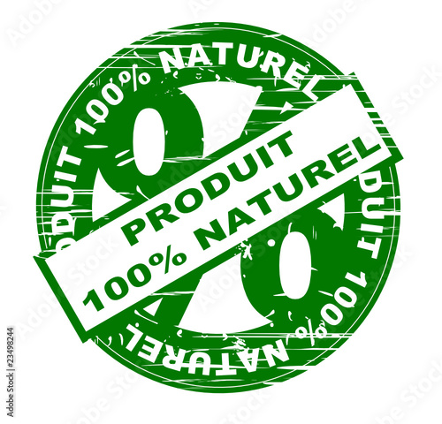 vignette produit 100 % naturel avec rayures une couleur verte