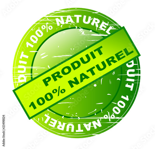 vignette produit 100 % naturel avec rayures dégradé vert