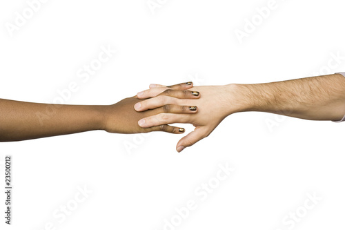 Se lier - mains noire et blanche
