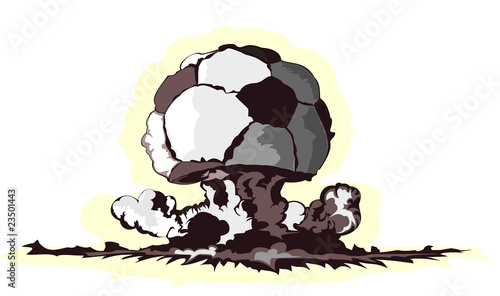 atomic mushroom in form of soccer ball