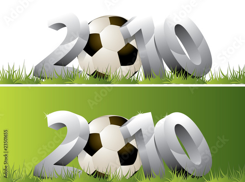2010 with a football that replaces the 0 in grass