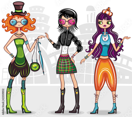 Urban fashion girls (from fashion girl series)