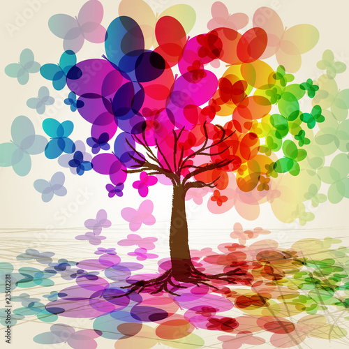 Abstract colorful Tree. Vector. #23502281