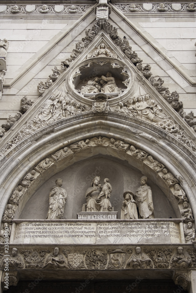 Gothic Portal of a Church in Naples, Italy