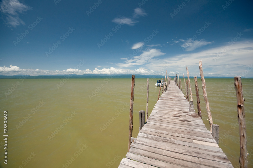 Wooden path to the sea
